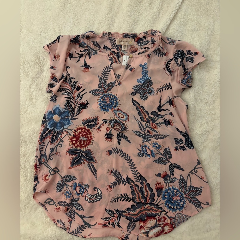 Floral Pink Women's Top Philosophy Medium